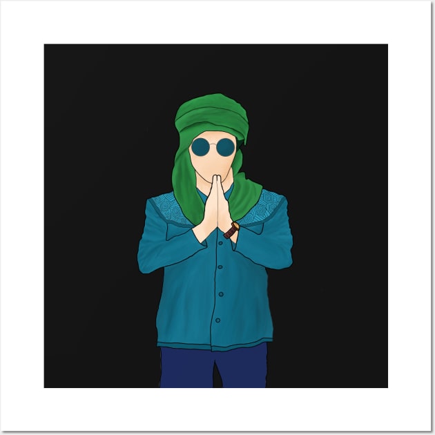 Cool Young Muslim Man Posing Hand Greetings Wall Art by Bestaneur